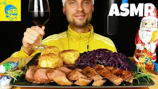 ASMR eating DUCK (German dinner for Christmas) + Gift 🎅 - GFASMR
