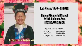 Kia Xiong, niam Sue Long Vue lub ntees nyob Fresno California