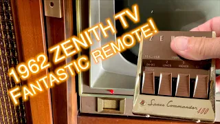 1962 Zenith black & white TV - Fantastic remote!