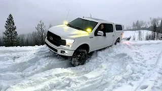 F150 8 inch lift 37s Snow Wheeling and Off Road California #youtube #video #subscribe #offroad