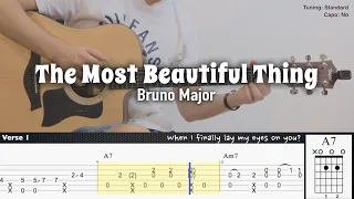 (FREE TAB) The Most Beautiful Thing - Bruno Major | Fingerstyle Guitar | TAB + Chords + Lyrics