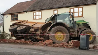 Tractors In Mega Extreme Conditions - John Deere Tractor Vs Massey Ferguson ! Accident of Equipment