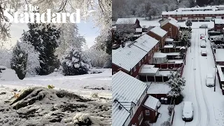 UK weather: Incredible drone footage shows Liverpool blanketed in snow as cold snap continues