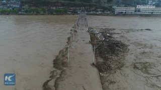 Torrential rain batters NW China's Shaanxi, residents evacuated