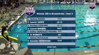 2016 Arena Pro Swim Series at Charlotte: Women’s 100m Breast C Final