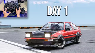 30 Days DRIFT PROGRESSION challenge ( Day 1) With steering Wheel MOZA R5