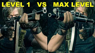 Resident Evil 4 Remake - All Submachine Gun Weapon Damage Comparison (LEVEL 1 VS MAX LEVEL)