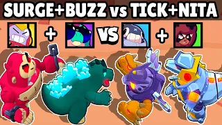 GODZILLA + KONG vs GHIDORAH + MECHAGODZILLA | BUZZ + SURGE  vs TICK + NITA | Brawl Stars