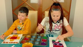 3 Marker Challenge - Den vs Mom - Bulk colored paints