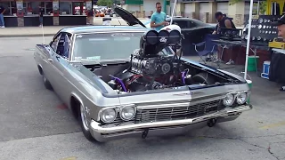 1965 Chevrolet Impala Pro-street blown alcohol motor start up