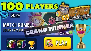 CRAZY 100 players Match Rumble Color Crystals Rainbow, AWESOME PRIZES | Match Masters