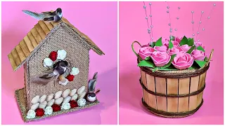 4 DIY Jute home Decor/ Jute Craft Idea/ jute Bird House/ Diy Home Decor