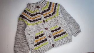 Crochet #77 How to crochet boys sweater / jacket  / Part 1