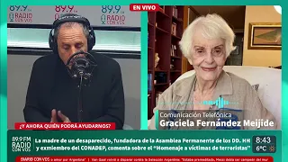 Graciela Fernández Meijide opinó del “homenaje a víctimas de terroristas” que convocó Villarruel