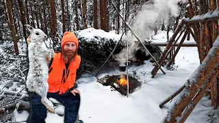 Eating Only What We Catch for 48 Hours Winter Survival Challenge (day 2)!