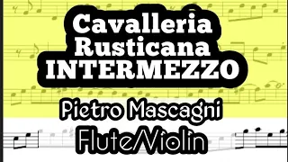 Intermezzo Cavalleria Rusticana Flute Violin Sheet Music Backing Track Play Along Partitura