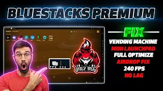 BLUESTACKS ONLY RED PREMIUM EMULATOR FOR FREE FIRE ⚙️⚙️AIRDROP, VENDING, MINI LAUNCH PAD PROBLEM FIX