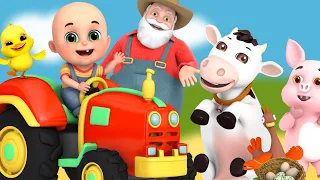 Old Macdonald Had a Farm - animal sounds | cartoon for kids | Jugnu Kids nursery rhymes & blocks