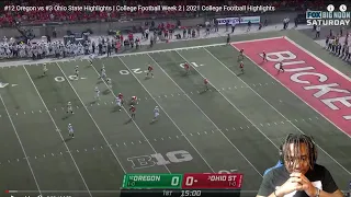 #12 Oregon vs #3 Ohio State Highlights | College Football Week 2 | 2021 Highlights! Reaction