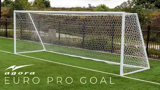 AGORA Euro Pro Regulation Soccer Goal | Aluminum Full Size Soccer Goal