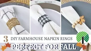 DIY Dollar Tree Farmhouse Napkin Rings - Fall Decor 2019