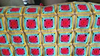 EASY PZ Crochet Mexican tile blanket how to granny square goregous beautiful pattern beginner diy
