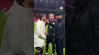 Post match talks between Leroy Sané, Harry Kane & Rio Ferdinand at Old Trafford 🗣️