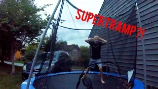 TESTING OUT RANDOM PEOPLE'S TRAMPOLINES!! (GOT CAUGHT)