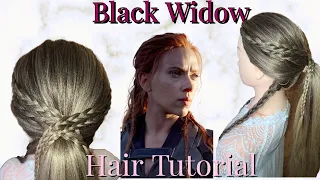 BLACK WIDOW Hair Tutorial |  MOVIE 2021 hairstyle | Simple Ponytail