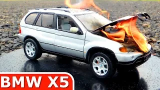 Burning my BMW X5! The Car is on FIRE! Toy Car BURNOUT 2