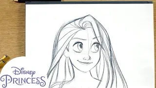 How to Draw Rapunzel from Tangled | Disney Princess