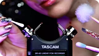 ASMR Tascam Tingly Ear Cleaning ✨ Mic Tapping, Tweezers, Q-Tips, Brushing, Feather Pick ✨ NO TALKING