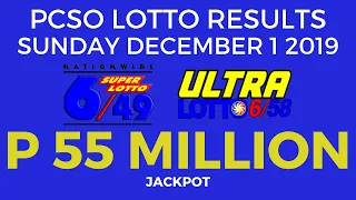 Lotto Result December 1 2019 (Sunday) PCSO Today