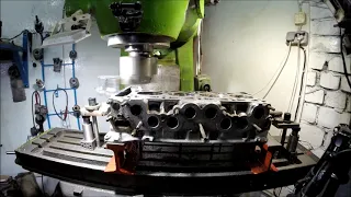 Фрезеровка ГБЦ.Первые шаги,испытание резцов.Cylinder head milling.