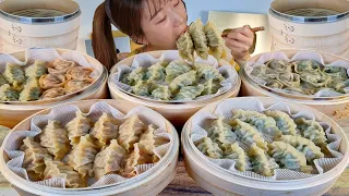 ASMR 🥟 Kimchi Dumplings, Shrimp dumplings, Spicy Chili dumplings 7 kinds of Juicy dumplings Mukbang