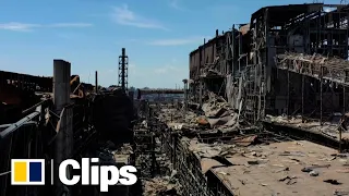 Drone footage shows destruction at Azovstal steel plant in Ukrainian city of Mariupol