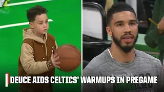 Deuce Tatum helped with pregame warmups alongside Steph Curry & Jayson Tatum | NBA on ESPN