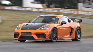 Porsche 718 Cayman GT4 RS with Manthey Kit! Exhaust Sounds @ Goodwood Festival of Speed