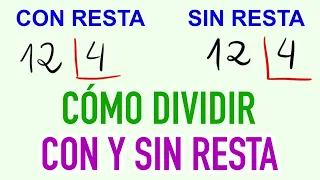 Cómo dividir con resta y sin resta 12 dividido entre 4