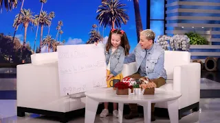 Brielle Presents Ellen with a Check from Her Necklace Fundraiser