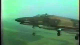 F-4E Phantoms formation takeoff and low approach