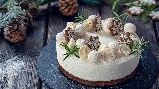 Gingerbread Coconut Christmas Cake - Impressive Dessert for Winter Holidays