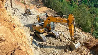 EPIC Mountain Road Construction! MONSTER Excavator Tames the Rocks! | Excavator Working Video | JCB