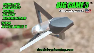 WORLD'S LARGEST FIXED BLADE BROADHEAD NOW AVAILABLE | THE  BIG GAME 3