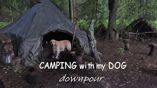 camping with my dog HEAVY RAIN