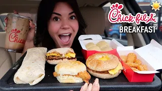 Trying Chick-Fil-A Breakfast for the FIRST TIME!! (I ordered A LOT) + Q&A