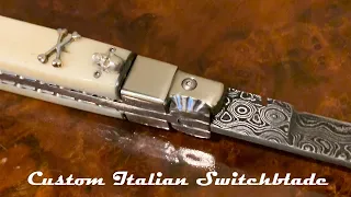 Custom Italian Style Damascus Switchblade Knife - The Buccaneer