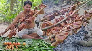 Best BBQ Chicken / Vegetable Recipe Eating Delicious in Forest