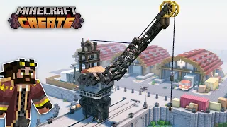 I built a DOCKYARD CRANE in Minecraft Create Mod!