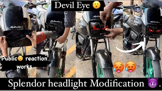 Splendor headlight Modification 😈#modification Devil look #splendor #bike